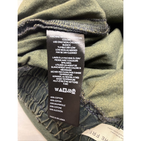 Free People We The Free Pull On Wide-Leg Pants Size S Moss Green Boho Chic - Picture 9 of 10